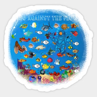 Against the Flow Christian Fish Tropical Summer Beach Ocean Sticker